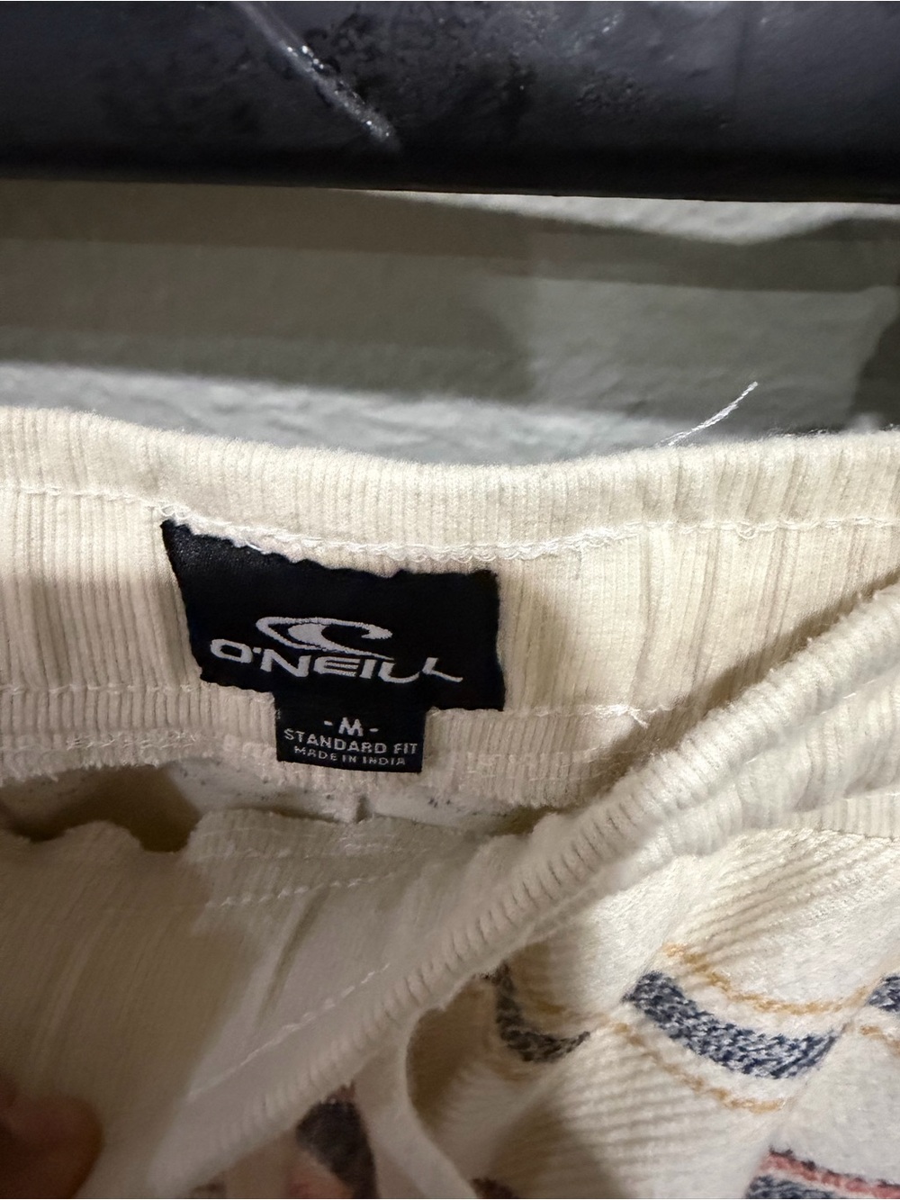 O'Neill Cream Knit Shorts with Blue & Orange Stripes Size M EUC - Picture 3 of 5